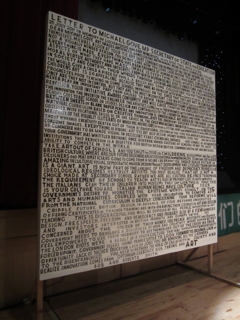 Bob and Roberta Smith, Letter to Michael Gove, 2011